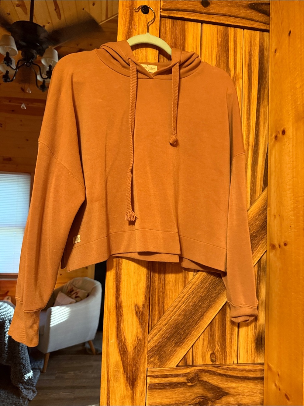 Simply Southern Cropped Hoodie in Rust